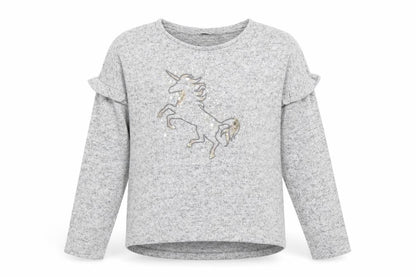 F&F Girls Grey Animal Print  Pullover Sweatshirt Size 11-12 Years