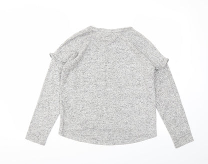 F&F Girls Grey Animal Print  Pullover Sweatshirt Size 11-12 Years