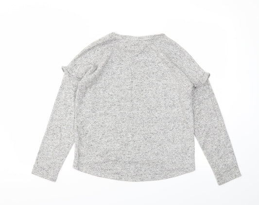 F&F Girls Grey Animal Print  Pullover Sweatshirt Size 11-12 Years