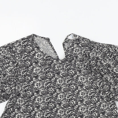 Primark Womens Black Geometric  Basic Blouse Size 8