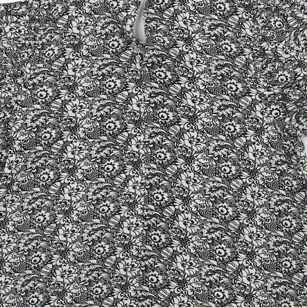 Primark Womens Black Geometric  Basic Blouse Size 8