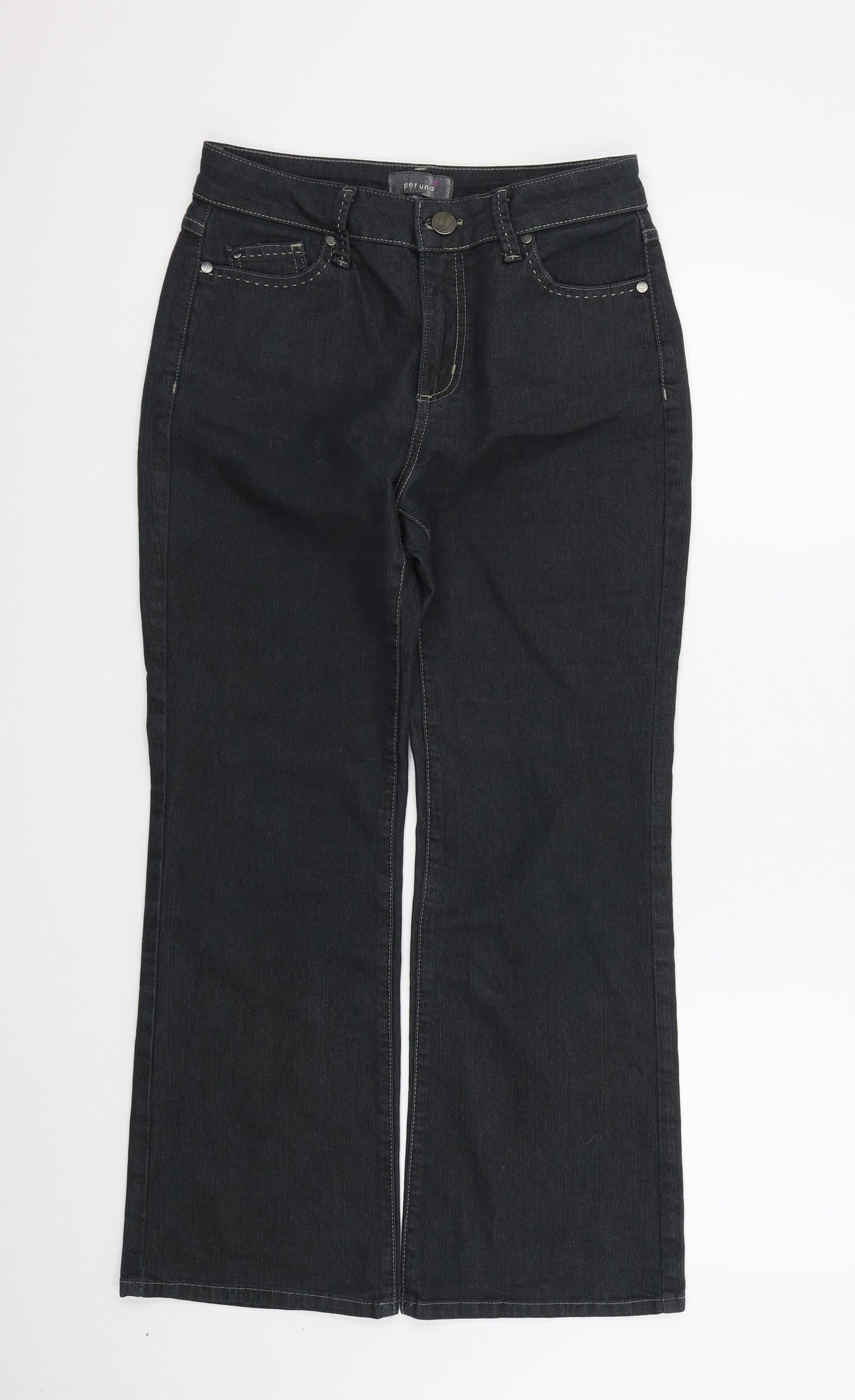 Womens UK Size 10 M&S Regular Fit  Black Trousers