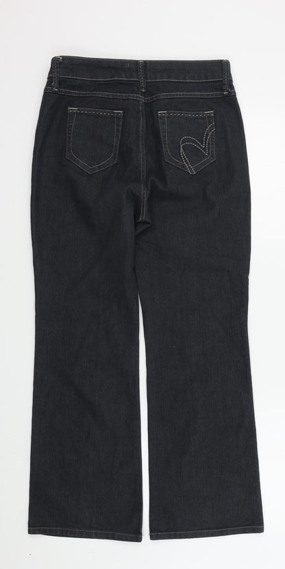 Womens UK Size 10 M&S Regular Fit  Black Trousers