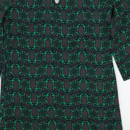Traffic People Womens Green Geometric  A-Line  Size S