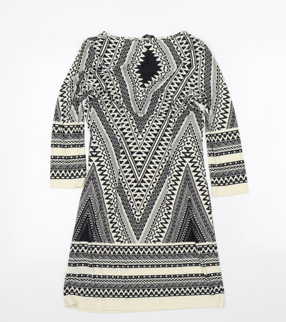 F&F Womens Black Geometric  A-Line  Size 6