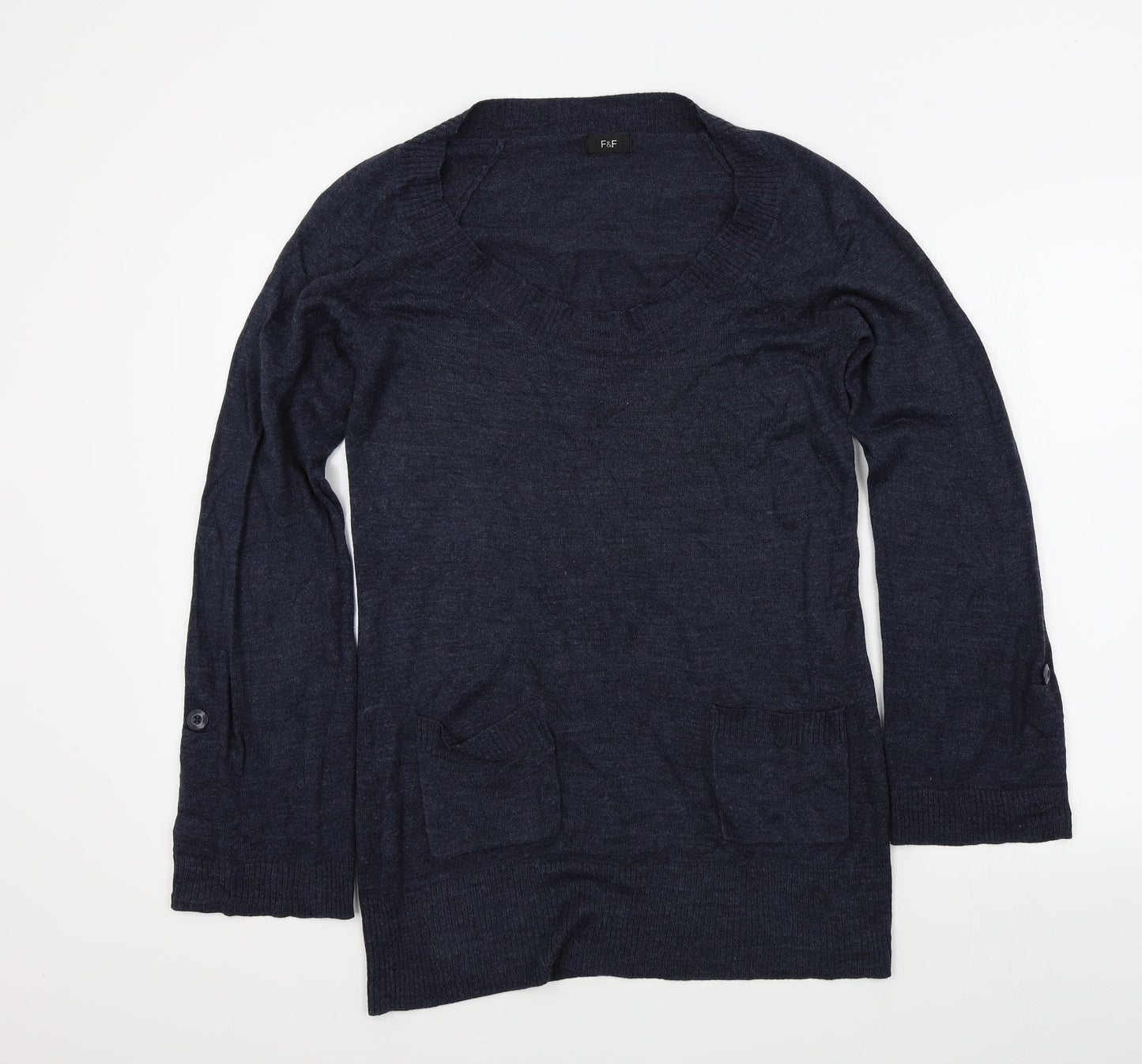 Womens UK Size 8 F&F Blue Pullover Jumper