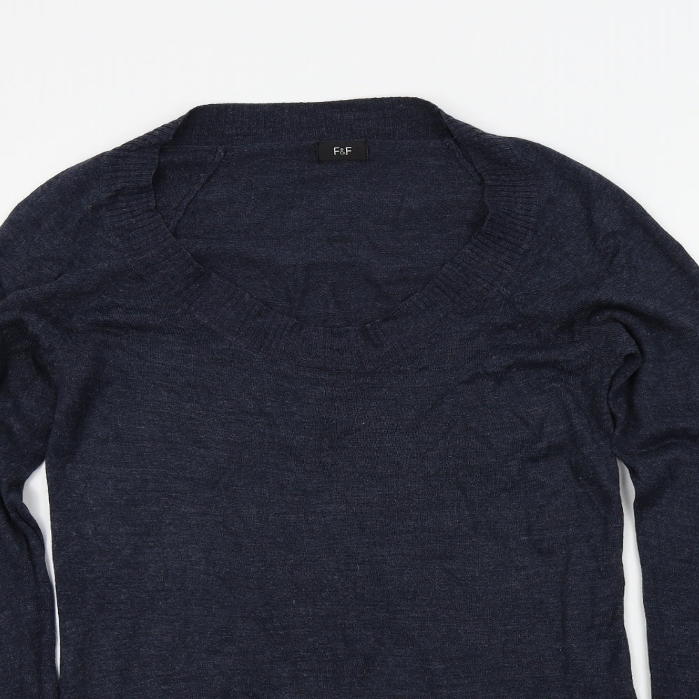 Womens UK Size 8 F&F Blue Pullover Jumper