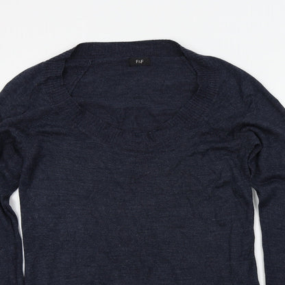 Womens UK Size 8 F&F Blue Pullover Jumper