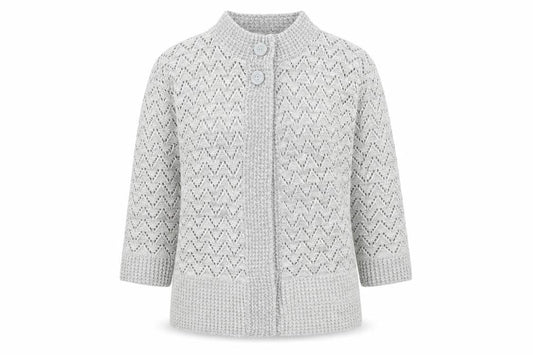 Womens UK Size M Pure & Natural Grey Cardigan Jumper
