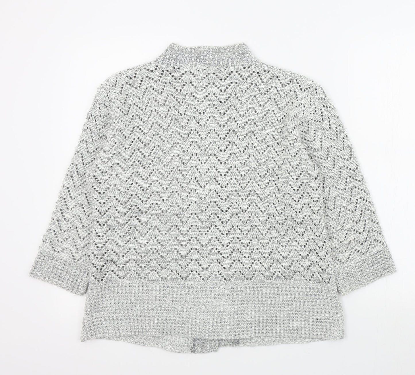 Womens UK Size M Pure & Natural Grey Cardigan Jumper