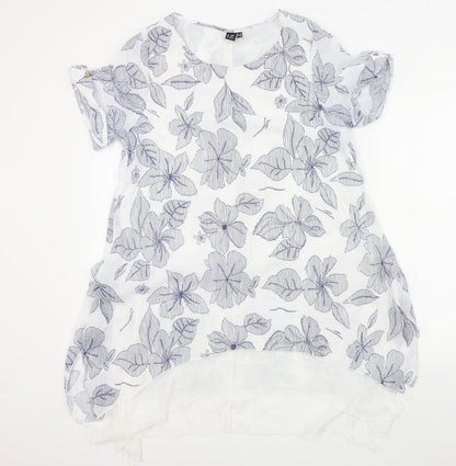 IZABEL Womens White Geometric  Fit & Flare  Size 10