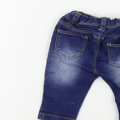 baby girl Baby Blue Colourblock  Capri Trousers Size 0-3 Months