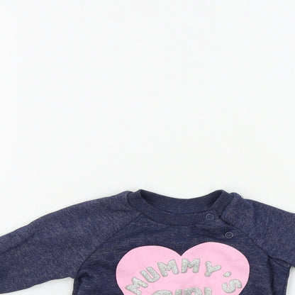 Primark Boys Blue Colourblock  Pullover Jumper Size 0-3 Months