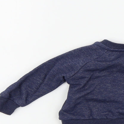 Primark Boys Blue Colourblock  Pullover Jumper Size 0-3 Months