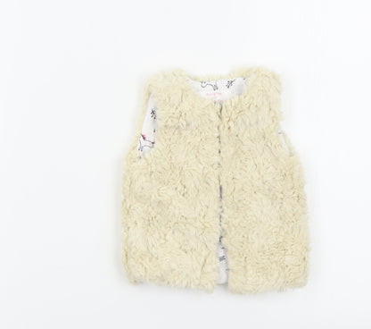 F&F Girls Beige Colourblock  Basic Jacket Waistcoat Size 0-3 Months