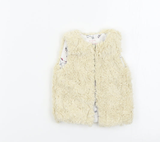 F&F Girls Beige Colourblock  Basic Jacket Waistcoat Size 0-3 Months