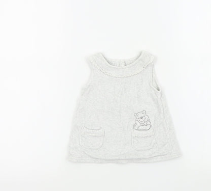 George Girls White   Pinafore/Dungaree Dress  Size 0-3 Months  - Disney Baby Winnie the Pooh