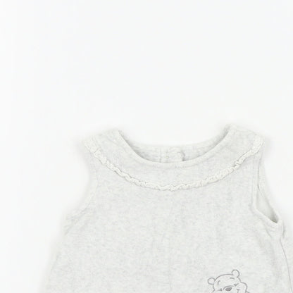 George Girls White   Pinafore/Dungaree Dress  Size 0-3 Months  - Disney Baby Winnie the Pooh