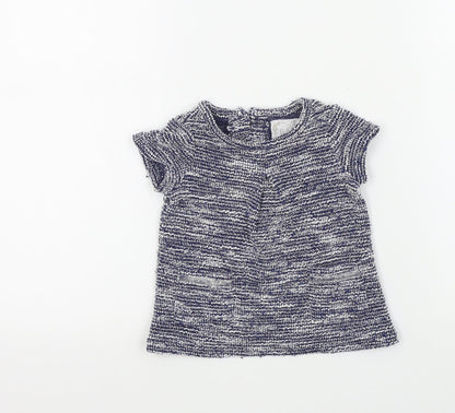 Primark Girls Blue Colourblock  Basic T-Shirt Size 0-3 Months