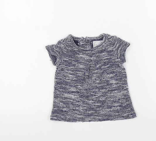 Primark Girls Blue Colourblock  Basic T-Shirt Size 0-3 Months