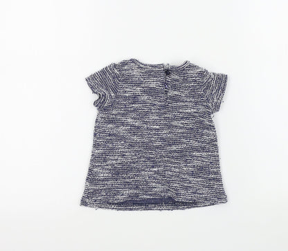 Primark Girls Blue Colourblock  Basic T-Shirt Size 0-3 Months