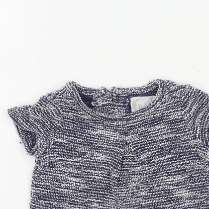 Primark Girls Blue Colourblock  Basic T-Shirt Size 0-3 Months
