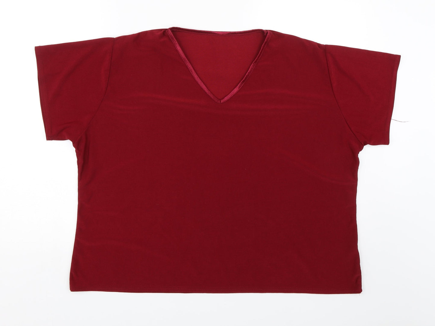 Womens UK Size XL Preworn Red Basic T-Shirt