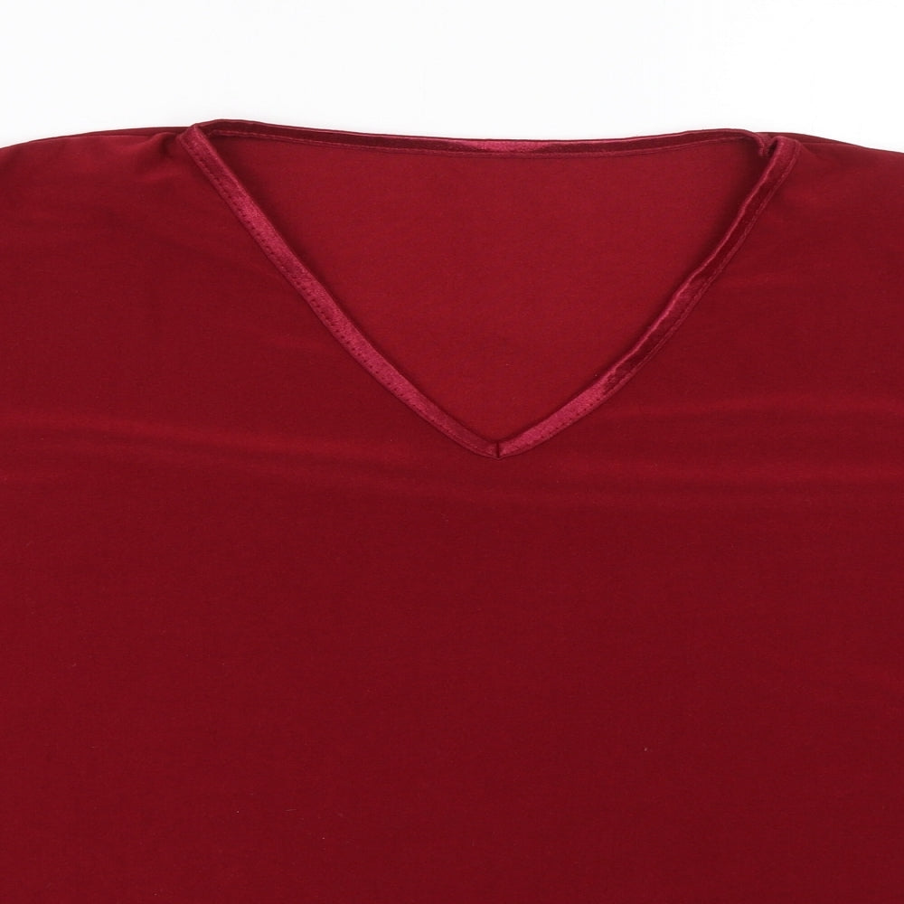 Womens UK Size XL Preworn Red Basic T-Shirt