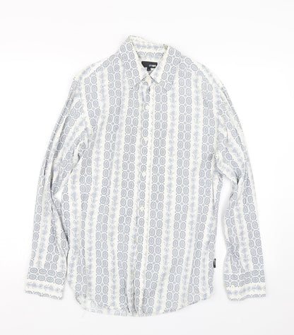 Mens UK Size S Peter Werth Blue  Button-Up Long Sleeve Casual Shirt