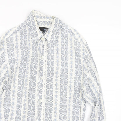 Mens UK Size S Peter Werth Blue  Button-Up Long Sleeve Casual Shirt