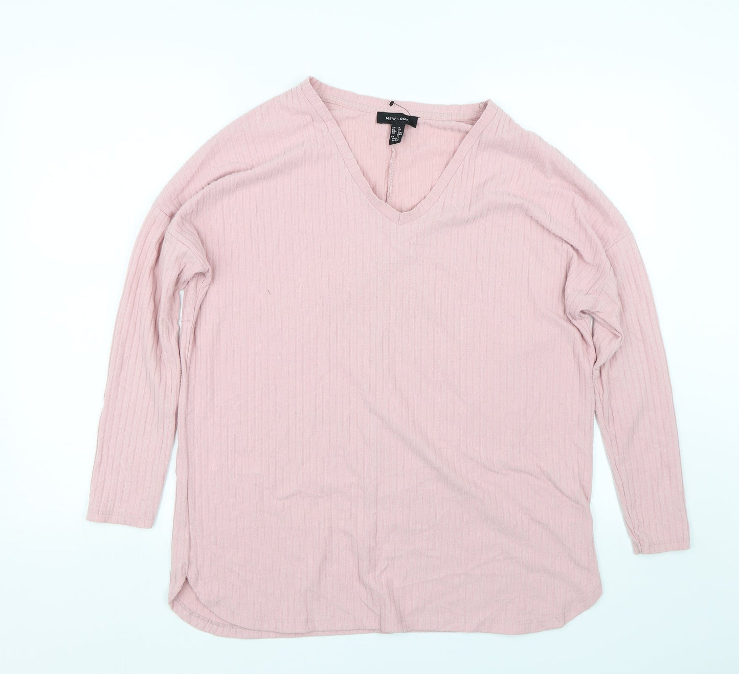 Womens UK Size 8 New Look Pink Basic T-Shirt