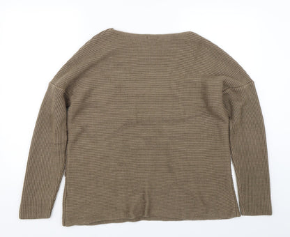 Cotton Traders Womens Brown  Knit Pullover Jumper Size 16