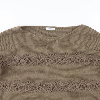 Cotton Traders Womens Brown  Knit Pullover Jumper Size 16