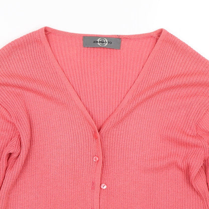 Womens UK Size S AMARANTO Pink Cardigan Jumper