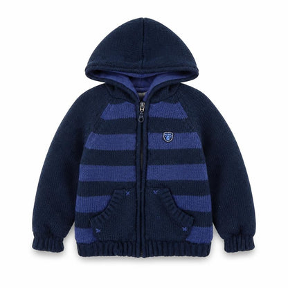 M&Co  Blue Striped Knit Full Zip Jumper Size 12-18 Months