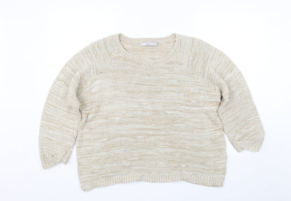 Womens UK Size 16 Isle Beige Pullover Jumper