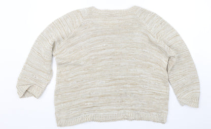 Womens UK Size 16 Isle Beige Pullover Jumper