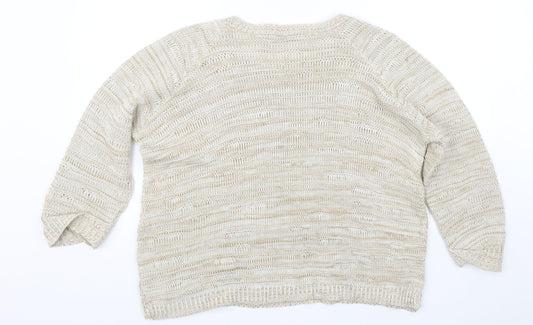 Womens UK Size 16 Isle Beige Pullover Jumper