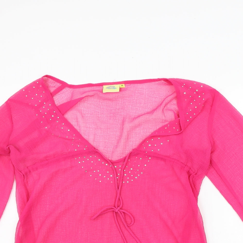 Womens UK Size M Preworn Pink Basic Blouse