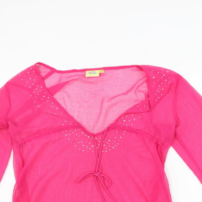 Womens UK Size M Preworn Pink Basic Blouse