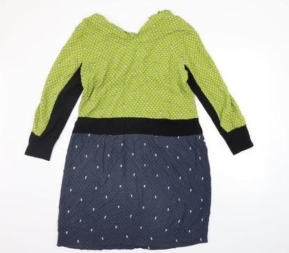 Foil Womens Yellow Geometric  A-Line  Size 12