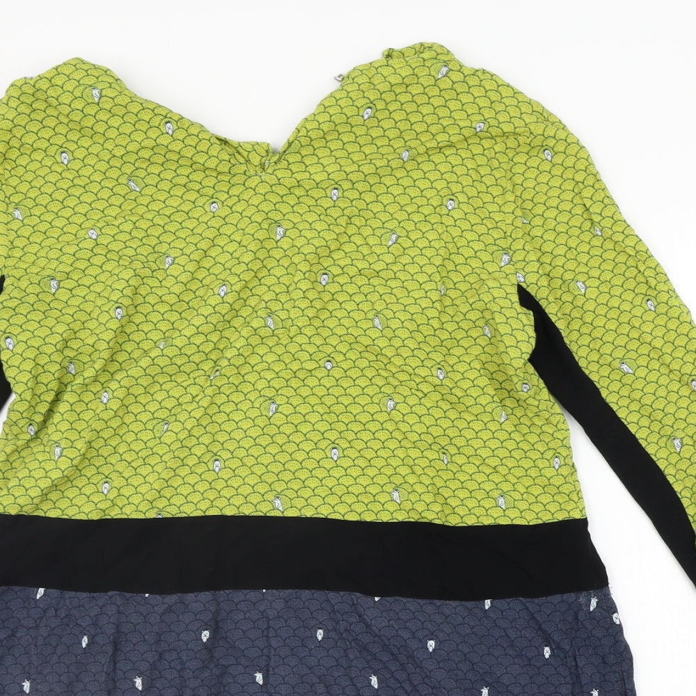 Foil Womens Yellow Geometric  A-Line  Size 12