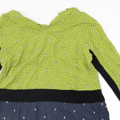 Foil Womens Yellow Geometric  A-Line  Size 12