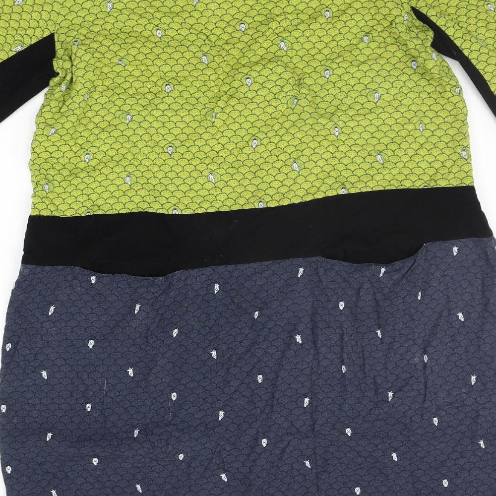 Foil Womens Yellow Geometric  A-Line  Size 12