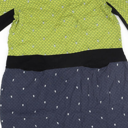 Foil Womens Yellow Geometric  A-Line  Size 12