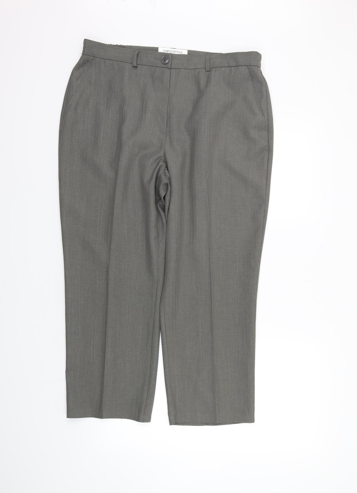 Womens UK Size 16 Impressions Regular Fit  Grey Trousers