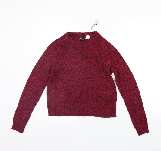 Womens UK Size XS Divided Red Pullover Jumper