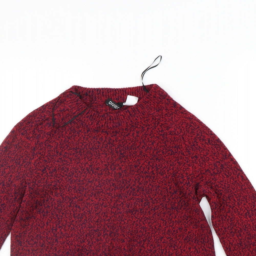 Womens UK Size XS Divided Red Pullover Jumper