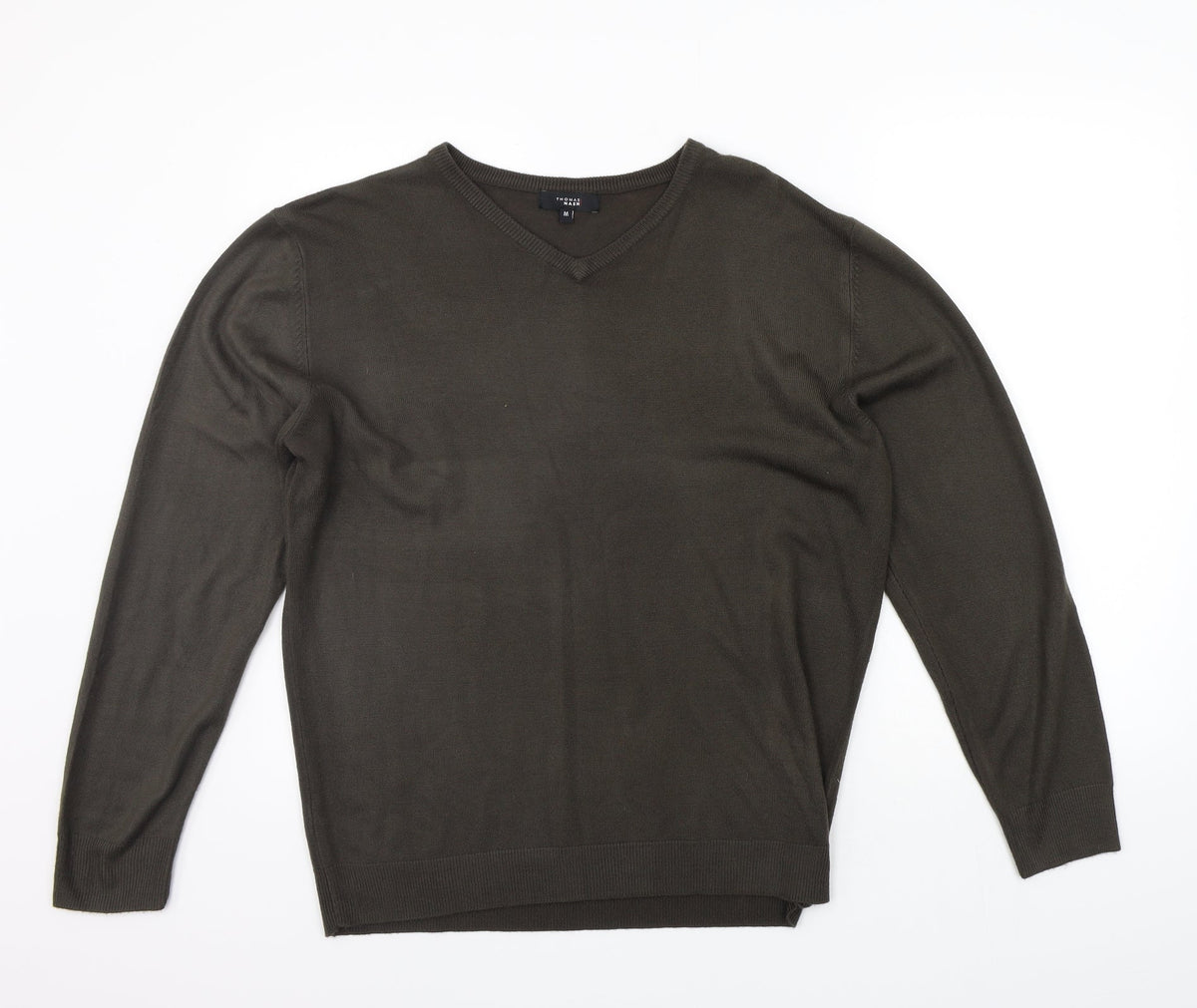 Additional front view of Tomas Nash men’s brown jumper, size M