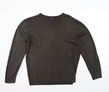 Additional front view of Tomas Nash men’s brown jumper, size M